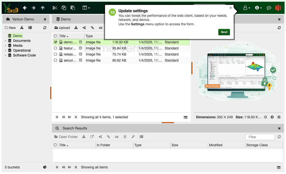 Flexible user settings