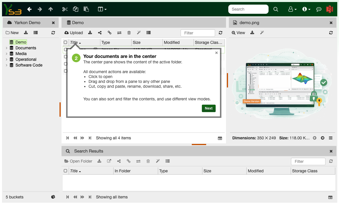 Documents are in the center