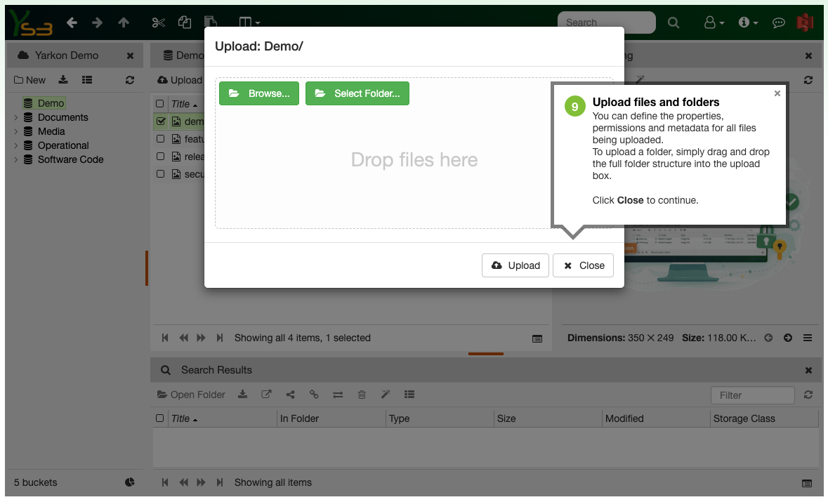 Upload and download files and folders
