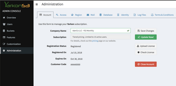 Update an existing license